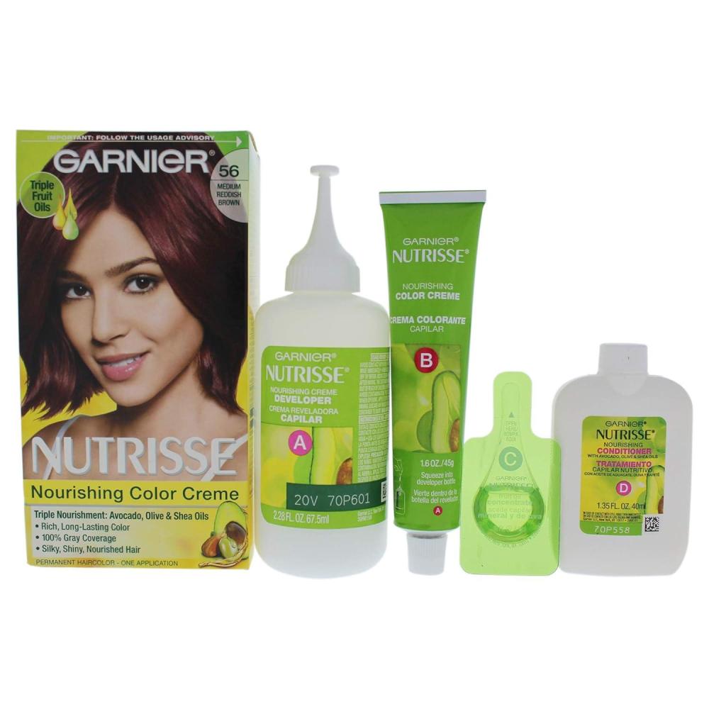 imageGarnier Hair Color Nutrisse Nourishing Creme 30 Darkest Brown Sweet Cola Permanent Hair Dye 2 Count Packaging May Vary56 Medium Reddish Brown