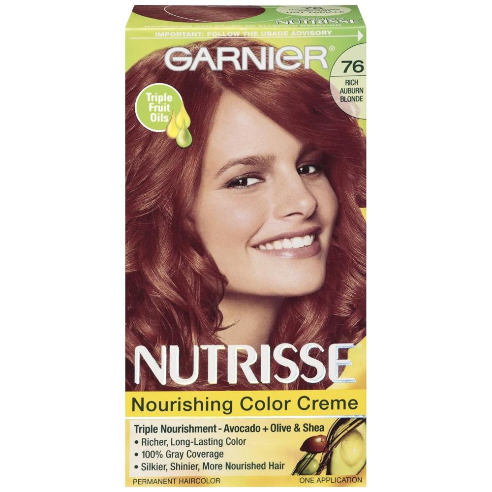 imageGarnier Hair Color Nutrisse Nourishing Creme 30 Darkest Brown Sweet Cola Permanent Hair Dye 2 Count Packaging May Vary76 Rich Auburn Blonde Hot Tamale