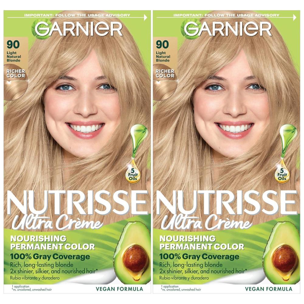 imageGarnier Hair Color Nutrisse Nourishing Creme 30 Darkest Brown Sweet Cola Permanent Hair Dye 2 Count Packaging May Vary90 Light Natural Blonde Macadamia