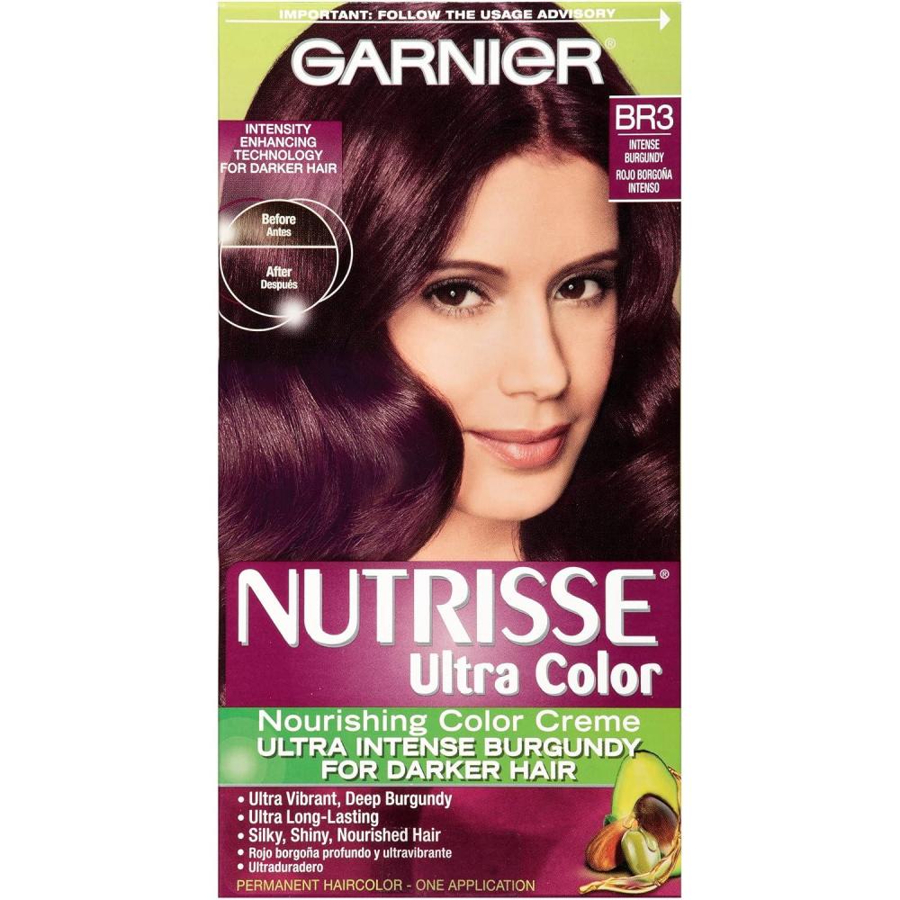 imageGarnier Hair Color Nutrisse Nourishing Creme 30 Darkest Brown Sweet Cola Permanent Hair Dye 2 Count Packaging May VaryBr3 Intense Burgundy