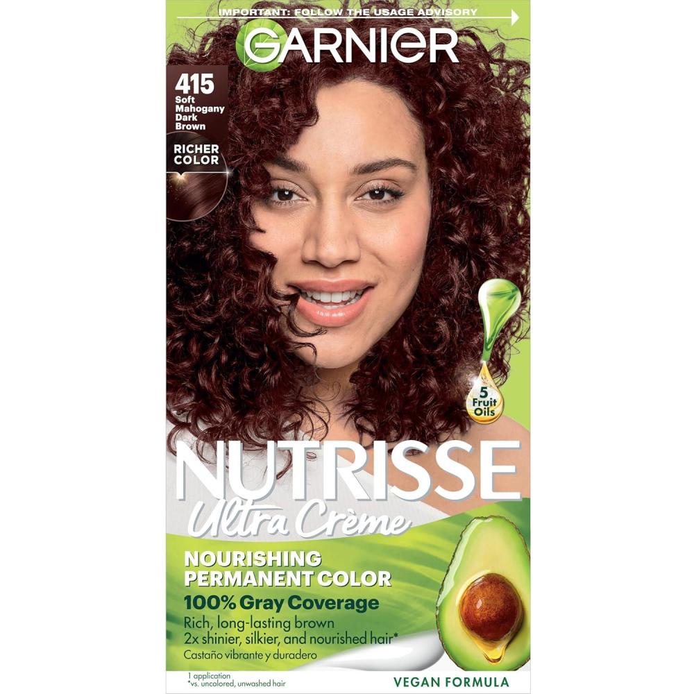 imageGarnier Hair Color Nutrisse Nourishing Creme 30 Darkest Brown Sweet Cola Permanent Hair Dye 2 Count Packaging May VaryCranberry