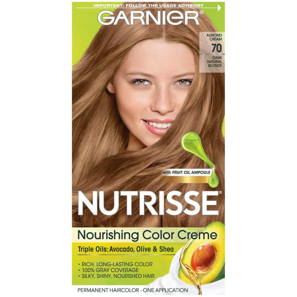 imageGarnier Hair Color Nutrisse Nourishing Creme 30 Darkest Brown Sweet Cola Permanent Hair Dye 2 Count Packaging May VaryNourishing Color Creme  Dark Natural Blonde 70  Garnier