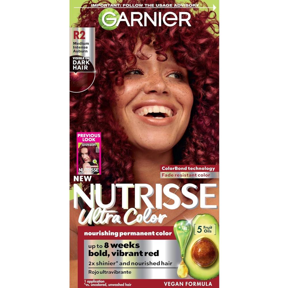 imageGarnier Hair Color Nutrisse Nourishing Creme 30 Darkest Brown Sweet Cola Permanent Hair Dye 2 Count Packaging May VaryR2 Medium Intense Auburn Goji Berry