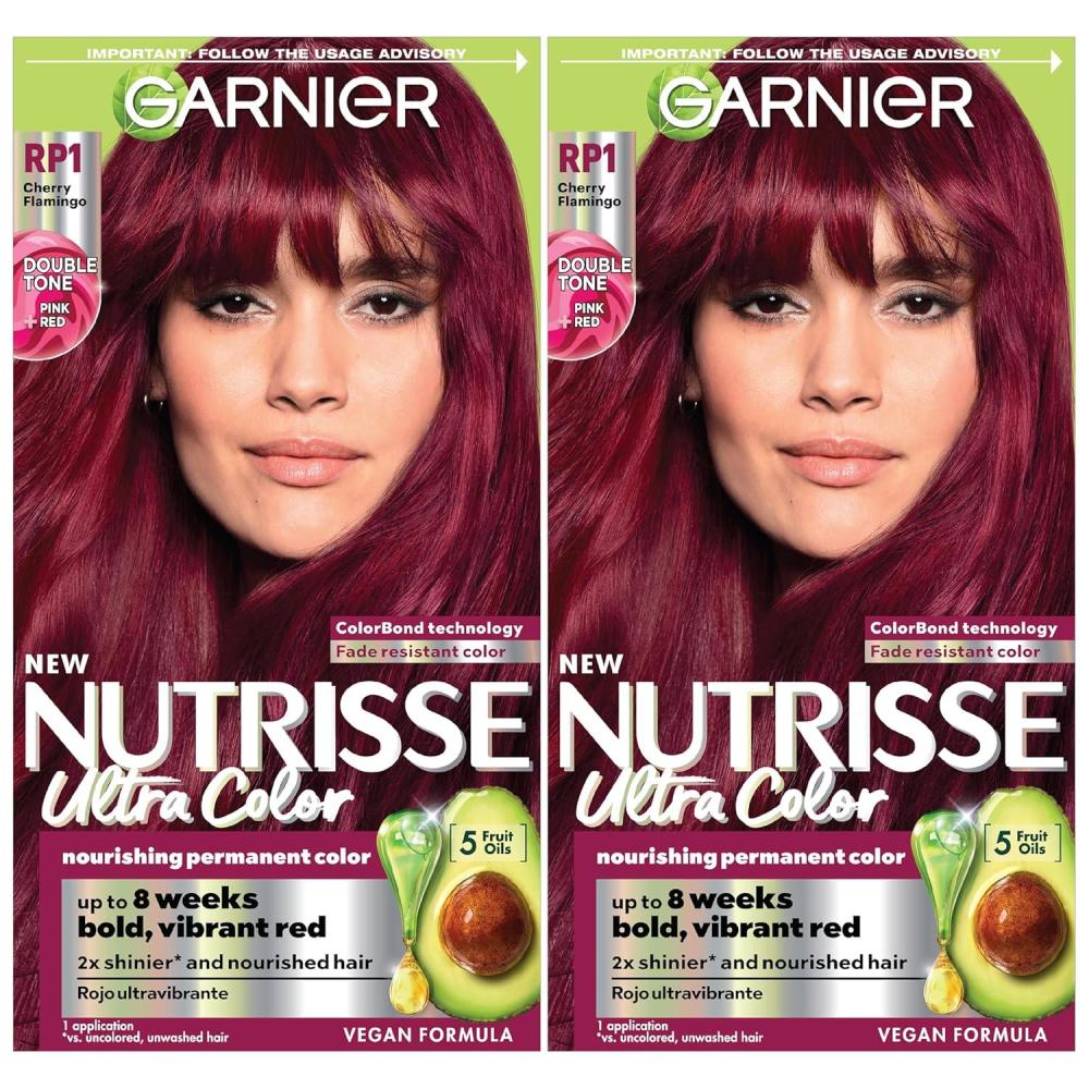 imageGarnier Hair Color Nutrisse Nourishing Creme 30 Darkest Brown Sweet Cola Permanent Hair Dye 2 Count Packaging May VaryRP1 Pink Red Cherry Flamingo