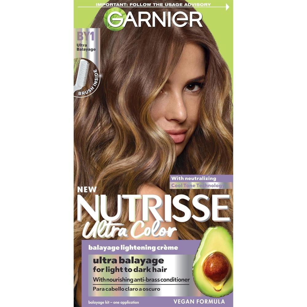 imageGarnier Hair Color Nutrisse Ultra Color Nourishing Creme PL2 Ultra Light Platinum Mascarpone Crme Permanent Hair Dye 1 Count Packaging May VaryBY1 Ultra Balayage Icing Swirl