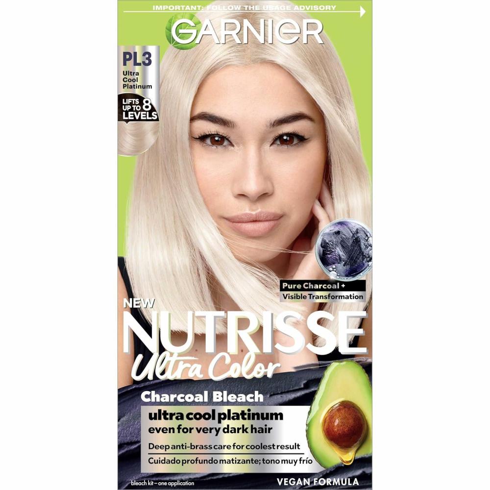 imageGarnier Hair Color Nutrisse Ultra Color Nourishing Creme PL2 Ultra Light Platinum Mascarpone Crme Permanent Hair Dye 1 Count Packaging May VaryCharcoal Bleach Pl3