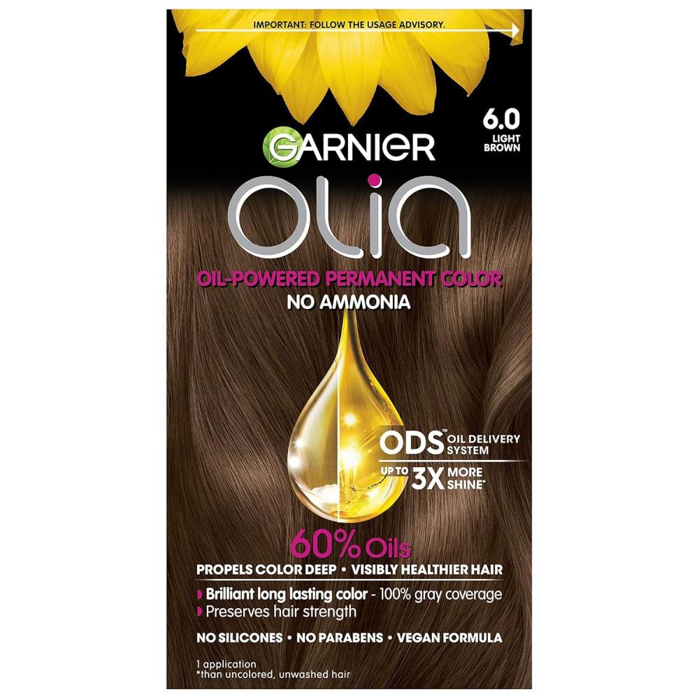 imageGarnier Hair Color Olia AmmoniaFree Brilliant Color OilRich Permanent Hair Dye 30 Darkest Brown 2 Count Packaging May Vary60 Light Brown