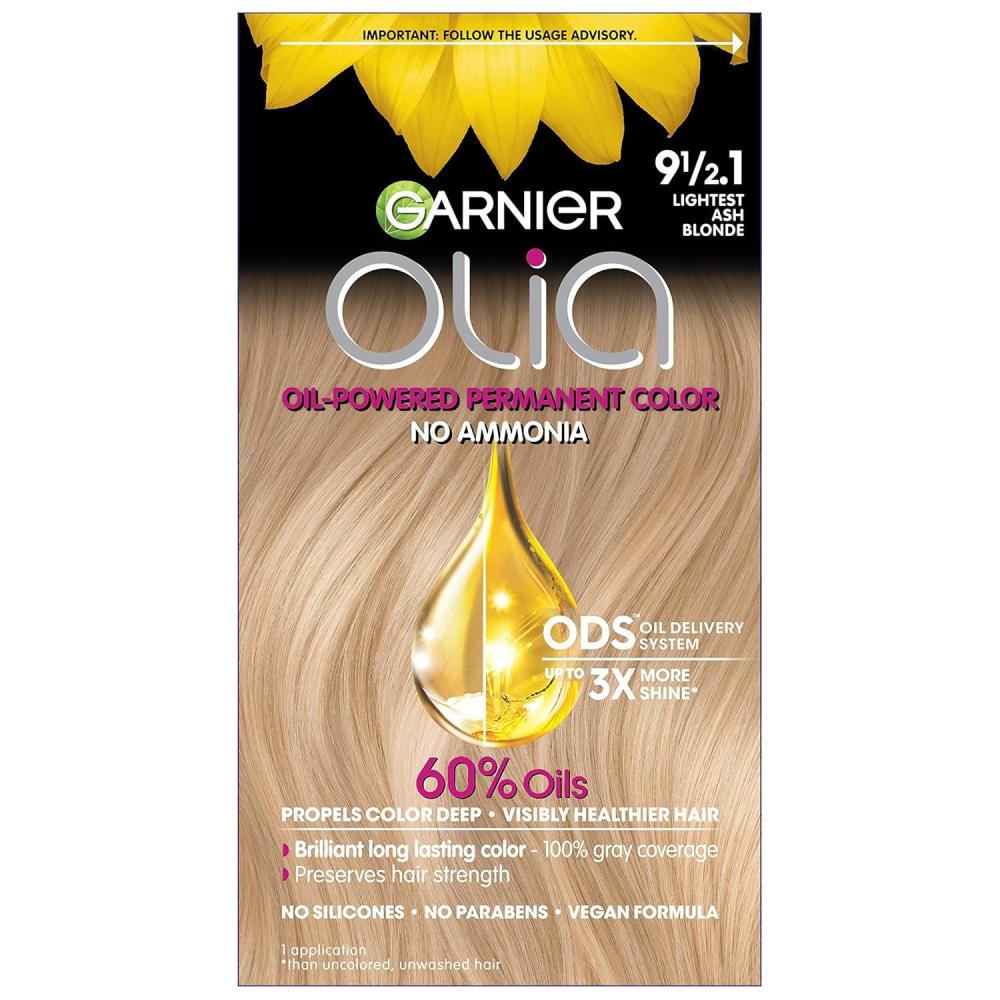 imageGarnier Hair Color Olia AmmoniaFree Brilliant Color OilRich Permanent Hair Dye 30 Darkest Brown 2 Count Packaging May Vary9 121 Lightest Ash Blonde