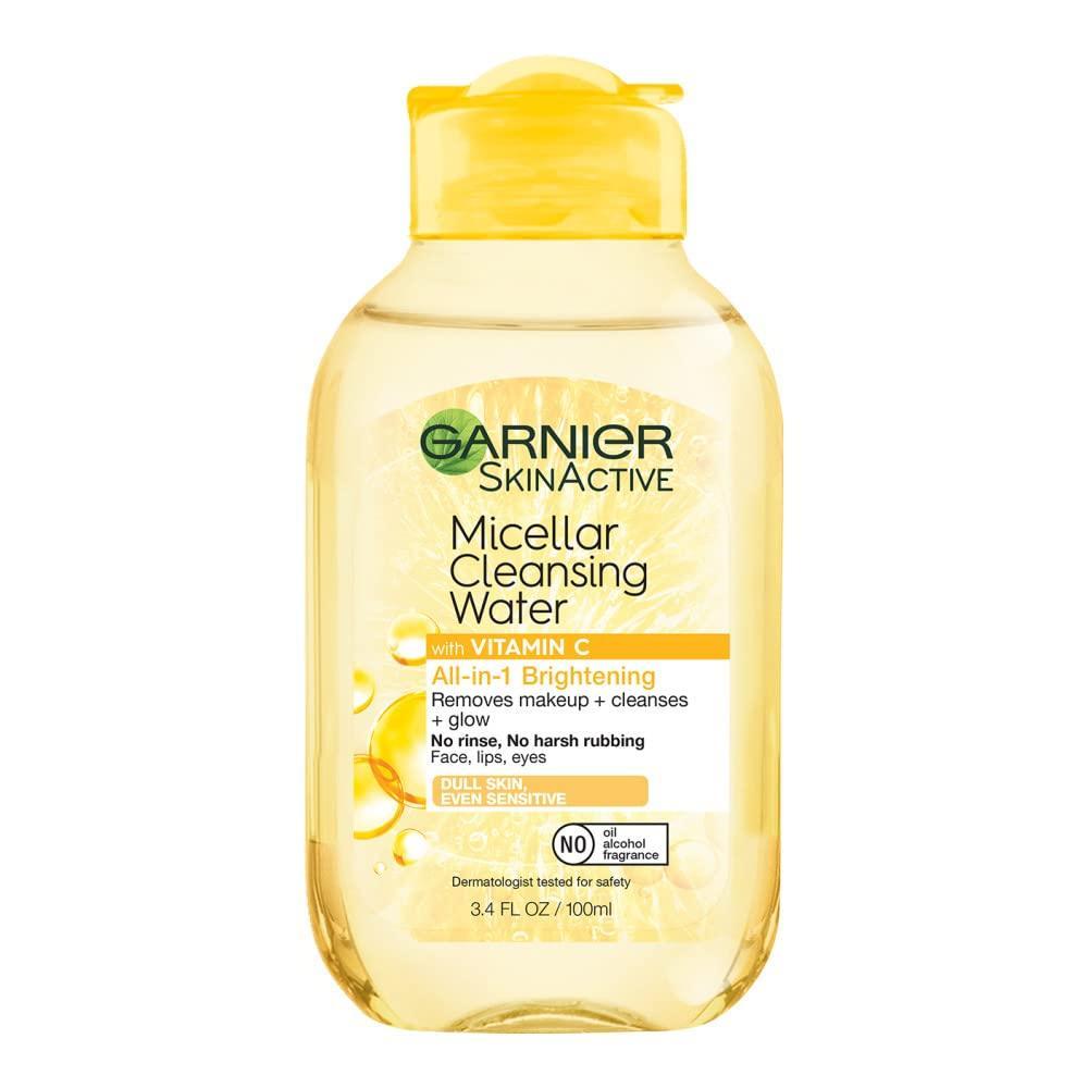 imageGarnier Micellar Water with Vitamin C Facial Cleanser ampamp Makeup Remover Brightening ampamp Hydrating For All Skin Types Vegan Cruelty Free 135 Fl Oz 400mL 2 CountUnscented