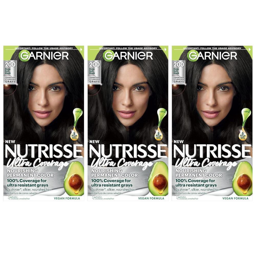 imageGarnier Nutrisse Ultra Coverage Hair Color 600 Deep Light Natural Brown Spiced Hazelnut Permanent Hair Dye Packaging May Vary200 Deep Soft Black Black Sesame