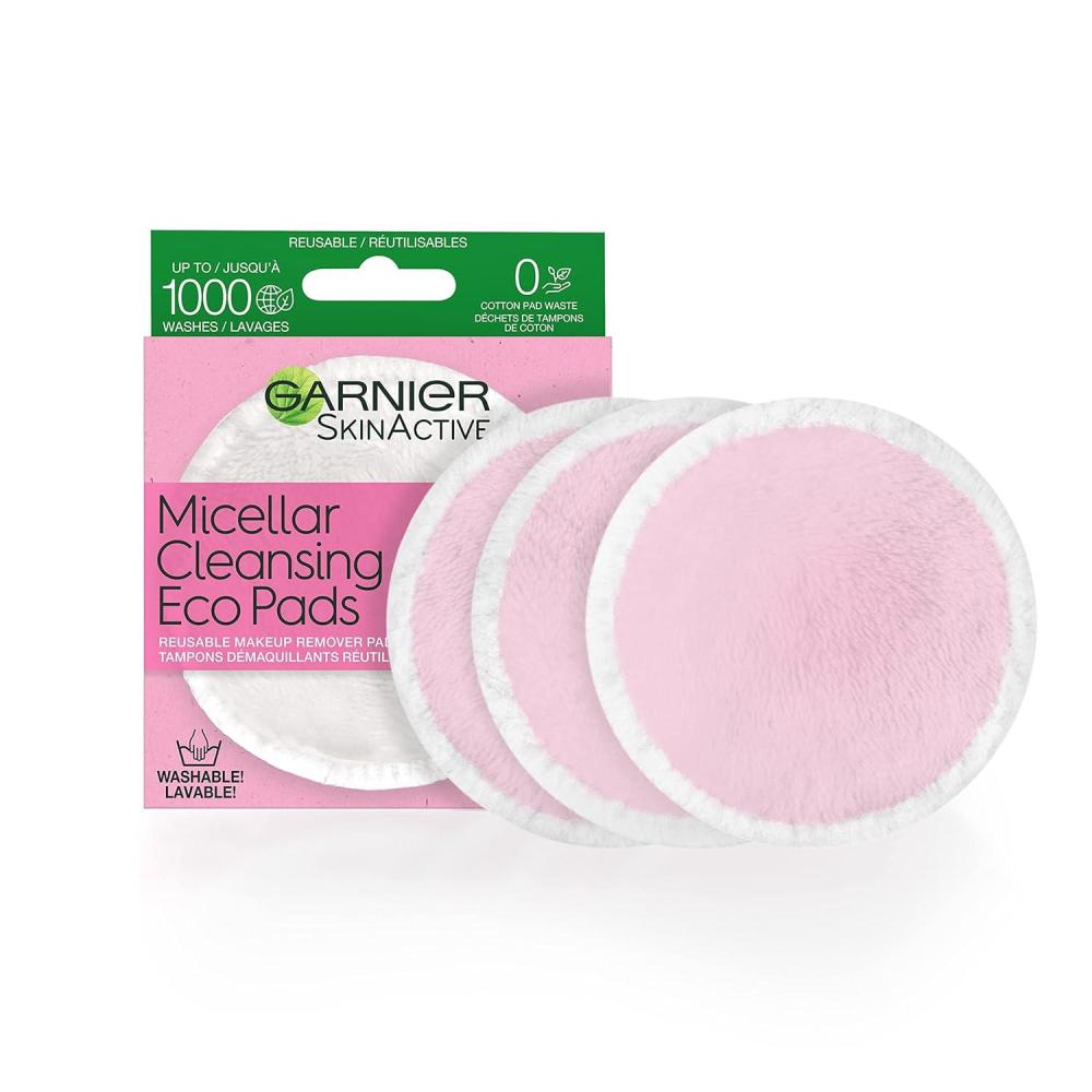 imageGarnier SkinActive Micellar Cleansing Eco Pads Reusable 3 Ultrasoft Microfiber Pads 1 Count Packaging May Vary3 Count Pack of 1