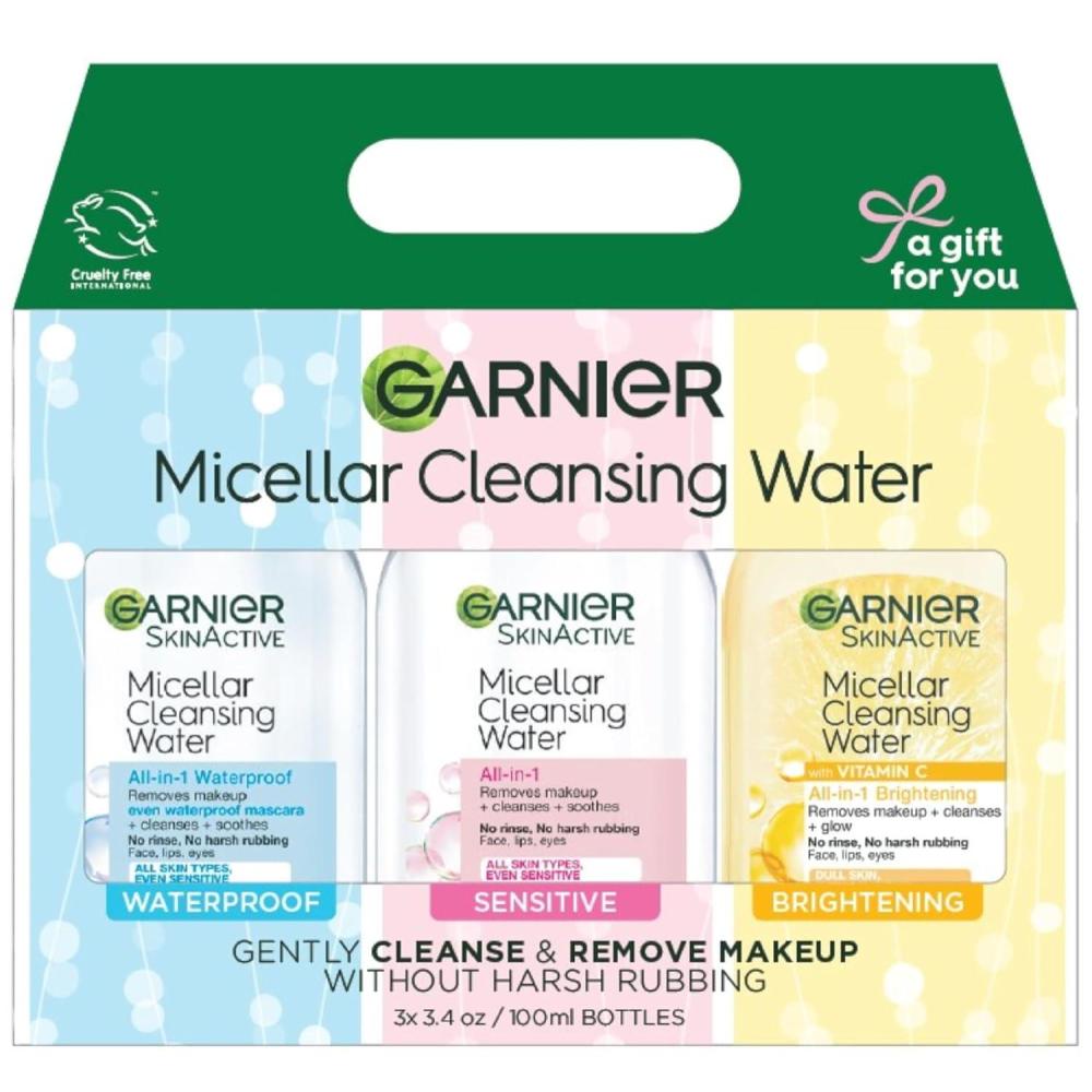 imageGarnier SkinActive Micellar Water Facial Cleanser and Makeup Remover Minis 3 Pack 1 Skin Care Gift Set