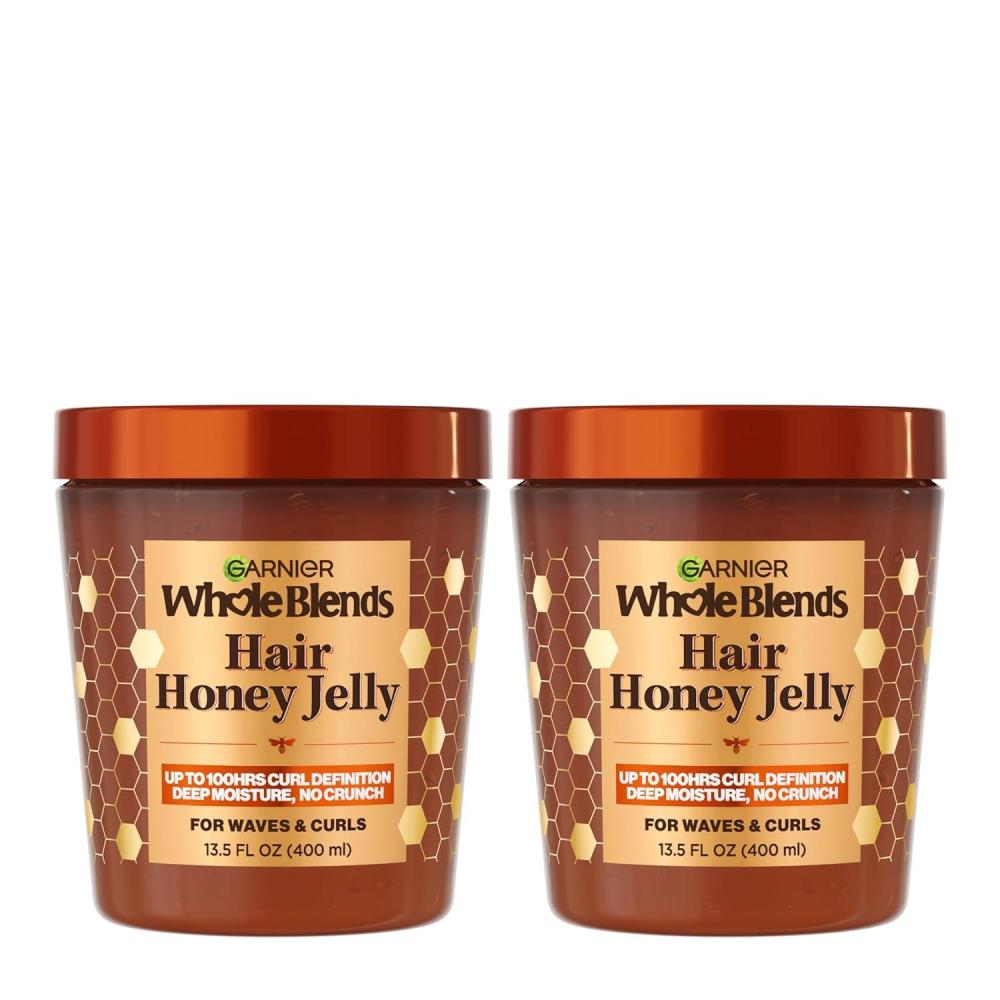 imageGarnier Whole Blends Hair Honey Jelly for Defining Waves and Curls Hair Gel for Up to 100HRs Curl Definition Frizz Control and Deep Moisture 135 Fl Oz 2 Count
