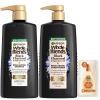 imageGarnier Whole Blends Black Charcoal ampamp Nigella Flower Oil Rebalancing Shampoo and Conditioner Set for Greasy Scalp ampamp Dry Ends with Sample 266 Fl Oz 1 Kit Packaging May Vary