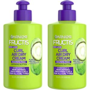 imageGarnier Fructis Curl Nourish Air Dry Cream Sulfate Free Defining Butter Leavein Conditioner 102 Fl Oz 2 Count Packaging May VaryCitrus Coconut