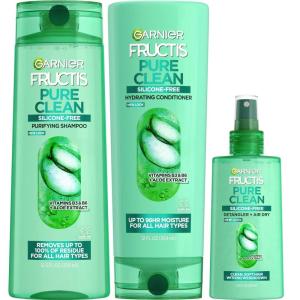 imageGarnier Fructis Pure Clean Purifying Shampoo Hydrating Conditioner and Detangler  Air Dry Spray Set 3 Items 1 Kit Packaging May VaryCitrus