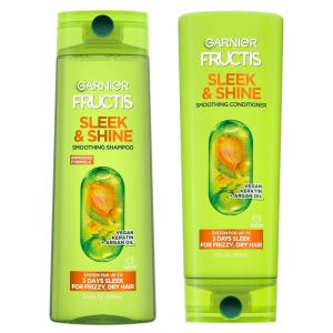 imageGarnier Fructis Sleek ampamp Shine Shampoo 22 Fl Oz  Conditioner 21 Fl Oz Set for Frizzy Dry Hair Plant Keratin  Argan Oil 2 Items 1 Kit Packaging May Vary215 Fl Oz Pack of 2