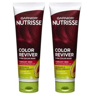 imageGarnier Hair Color Nutrisse Color Reviver 5 MIN Color Mask Vibrant Red for Color Treated Hair to Nourish ampamp Revives Vibrancy For Auburn Reds 42 Fl Oz 2 Count Packaging May VaryVibrant Red
