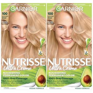 imageGarnier Hair Color Nutrisse Nourishing Creme 30 Darkest Brown Sweet Cola Permanent Hair Dye 2 Count Packaging May Vary100 ExtraLight Natural Blonde Chamomile