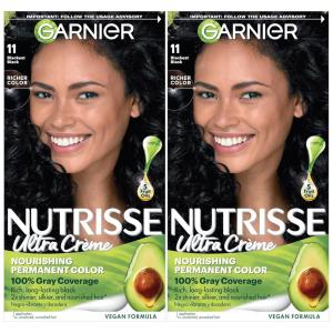 imageGarnier Hair Color Nutrisse Nourishing Creme 30 Darkest Brown Sweet Cola Permanent Hair Dye 2 Count Packaging May Vary11 Blackest Black Peppercorn