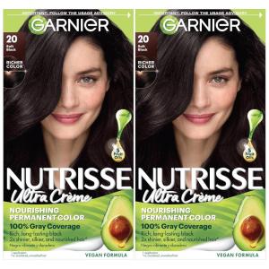 imageGarnier Hair Color Nutrisse Nourishing Creme 30 Darkest Brown Sweet Cola Permanent Hair Dye 2 Count Packaging May Vary20 Soft Black Black Tea