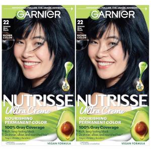 imageGarnier Hair Color Nutrisse Nourishing Creme 30 Darkest Brown Sweet Cola Permanent Hair Dye 2 Count Packaging May Vary22 Intense Blue Black Mulberry