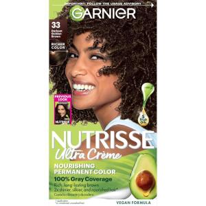 imageGarnier Hair Color Nutrisse Nourishing Creme 30 Darkest Brown Sweet Cola Permanent Hair Dye 2 Count Packaging May Vary33 Darkest Golden Brown Caramel Fudge