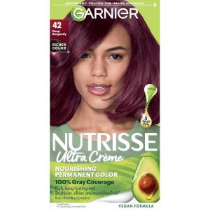 imageGarnier Hair Color Nutrisse Nourishing Creme 30 Darkest Brown Sweet Cola Permanent Hair Dye 2 Count Packaging May Vary42 Deep Burgundy Black Cherry