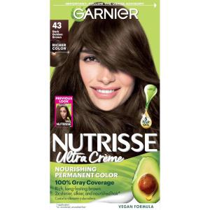 imageGarnier Hair Color Nutrisse Nourishing Creme 30 Darkest Brown Sweet Cola Permanent Hair Dye 2 Count Packaging May Vary43 Dark Golden Brown Cocoa Bean