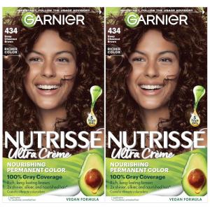 imageGarnier Hair Color Nutrisse Nourishing Creme 30 Darkest Brown Sweet Cola Permanent Hair Dye 2 Count Packaging May Vary434 Deep Chestnut Brown Chocolate Chestnut