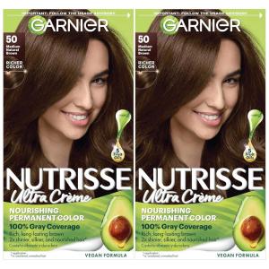 imageGarnier Hair Color Nutrisse Nourishing Creme 30 Darkest Brown Sweet Cola Permanent Hair Dye 2 Count Packaging May Vary50 Medium Natural Brown Truffle