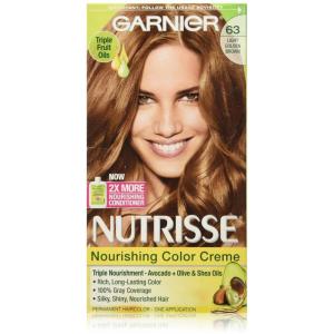 imageGarnier Hair Color Nutrisse Nourishing Creme 30 Darkest Brown Sweet Cola Permanent Hair Dye 2 Count Packaging May Vary63 Light Golden Brown