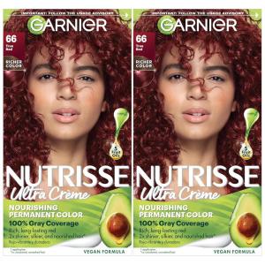 imageGarnier Hair Color Nutrisse Nourishing Creme 30 Darkest Brown Sweet Cola Permanent Hair Dye 2 Count Packaging May Vary66 True Red Pomegranate
