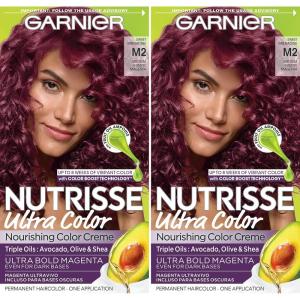 imageGarnier Hair Color Nutrisse Nourishing Creme 30 Darkest Brown Sweet Cola Permanent Hair Dye 2 Count Packaging May VaryM2 Medium Intense Magenta Sweet Grenadine