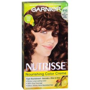 imageGarnier Hair Color Nutrisse Nourishing Creme 30 Darkest Brown Sweet Cola Permanent Hair Dye 2 Count Packaging May VarySoft Mahogany Dark Brown