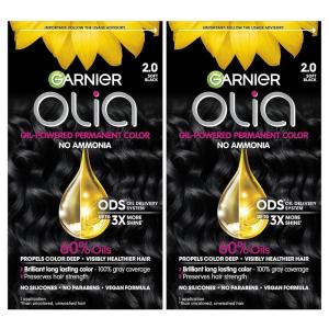 imageGarnier Hair Color Olia AmmoniaFree Brilliant Color OilRich Permanent Hair Dye 30 Darkest Brown 2 Count Packaging May Vary20 Soft Brown