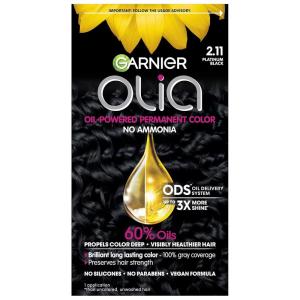 imageGarnier Hair Color Olia AmmoniaFree Brilliant Color OilRich Permanent Hair Dye 30 Darkest Brown 2 Count Packaging May Vary211 Platinum Black