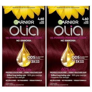 imageGarnier Hair Color Olia AmmoniaFree Brilliant Color OilRich Permanent Hair Dye 30 Darkest Brown 2 Count Packaging May Vary460 Dark Intense Auburn