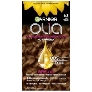 imageGarnier Hair Color Olia AmmoniaFree Brilliant Color OilRich Permanent Hair Dye 30 Darkest Brown 2 Count Packaging May Vary63 Light Golden Brown