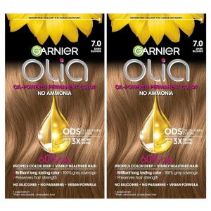 imageGarnier Hair Color Olia AmmoniaFree Brilliant Color OilRich Permanent Hair Dye 30 Darkest Brown 2 Count Packaging May Vary70 Dark Blonde