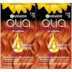 imageGarnier Hair Color Olia AmmoniaFree Brilliant Color OilRich Permanent Hair Dye 30 Darkest Brown 2 Count Packaging May Vary745 Dark Fire Ruby