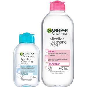 imageGarnier Micellar Cleansing Water For All Skin Types 135 fl oz  Micellar Cleansing Water For Waterproof Makeup 34 fl oz