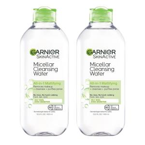 imageGarnier Micellar Water for Oily Skin Facial Cleanser ampamp Makeup Remover Mattifying For All Skin Types Vegan Cruelty Free 135 Fl Oz 400mL 2 CountFragrance free