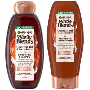 imageGarnier Whole Blends Coconut Oil ampamp Cocoa Butter Smoothing Shampoo and Conditioner Set for Frizzy Hair 22 Fl Oz 2 Items 1 Kit Packaging May Vary