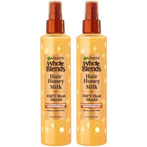 imageGarnier Whole Blends Hair Honey Milk 450F Heat Protectant Spray For All Hair Types With Up To 100 Hrs of Frizz Control 85 Fl Oz 2 CountHoney