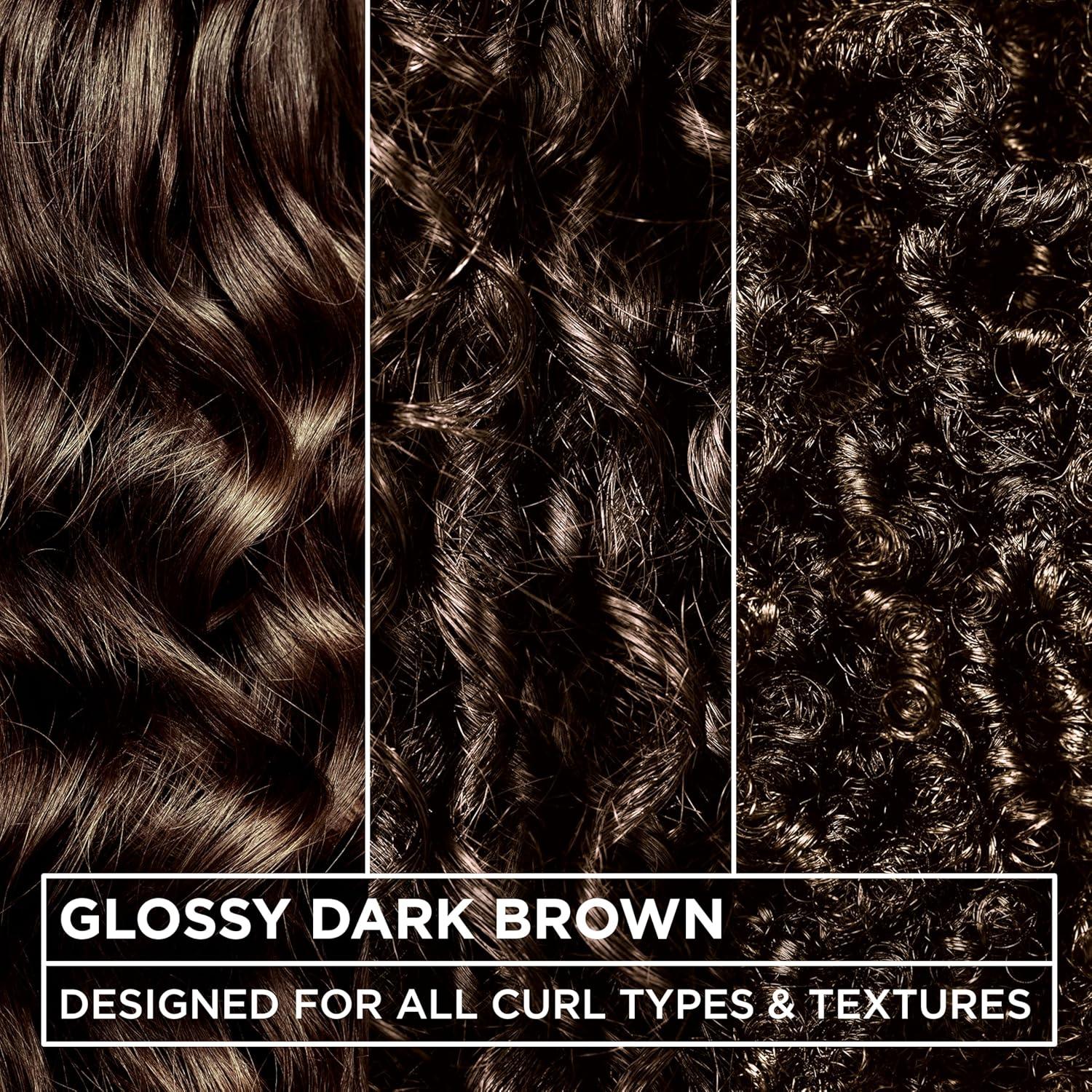 imageGarnier Nutrisse 0 Ammonia Glossy Curl Color Permanent Hair Dye for Curls Vegan Color For 100 Gray Coverage CurlProtecting Formula with Enhancing Oil CR4 Glossy Dark Brown Pack of 2