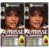 imageGarnier Nutrisse 0 Ammonia Glossy Curl Color Permanent Hair Dye for Curls Vegan Color For 100 Gray Coverage CurlProtecting Formula with Enhancing Oil CR4 Glossy Dark Brown Pack of 2