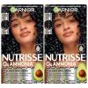 imageGarnier Nutrisse 0 Ammonia Glossy Curl Color Permanent Hair Dye for Curls Vegan Color For 100 Gray Coverage CurlProtecting Formula with Enhancing Oil CR2 Glossy Soft Black Pack of 2