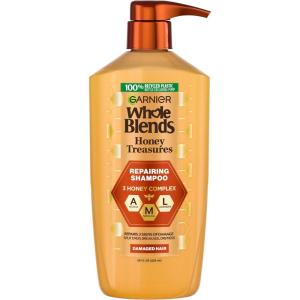 imageGarnier Whole Blends Honey Treasures Repairing Shampoo Hair Repair Formula for Dry Damaged Hair with Acacia Manuka and Lavender Honeys 28 Fl Oz Packaging May Vary28 Fl Oz Pack of 1